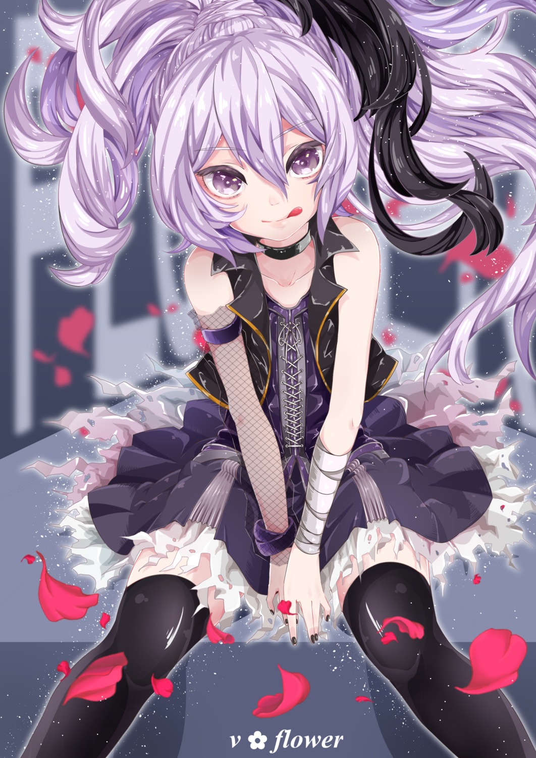 dress flower_(vocaloid) r@ito thighhighs vocaloid