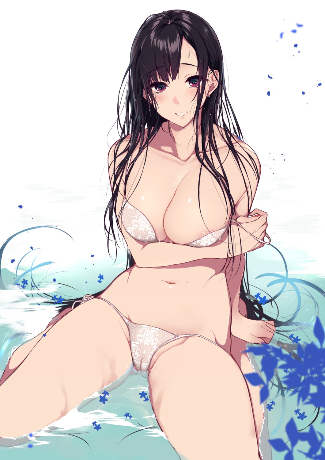 ane_naru_mono bikini breast_hold cameltoe chiyo pochi_(pochi-goya) swimsuits wardrobe_malfunction wet