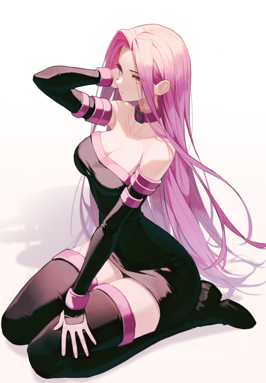 cleavage dress fate/stay_night no_bra pro-p rider thighhighs