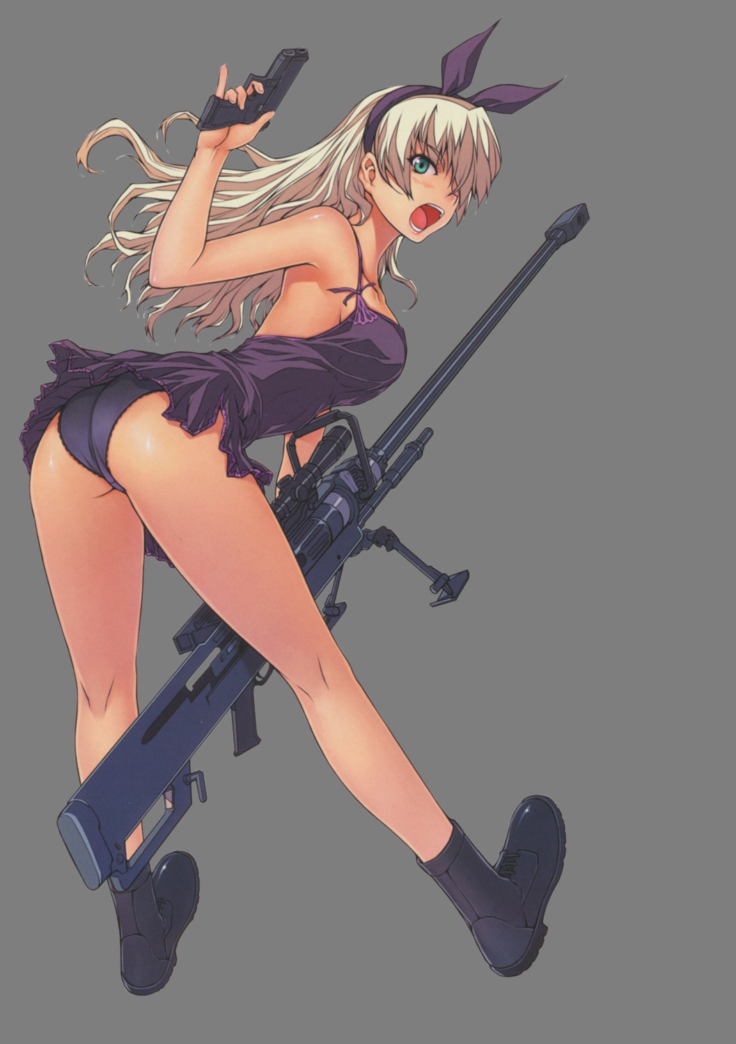 ass dress gun kim_kwang-hyun no_bra onihime_vs pantsu photoshop transparent_png