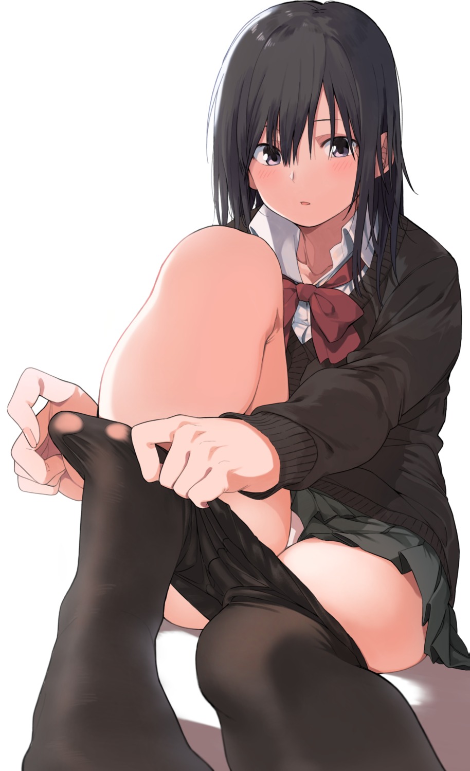 amu_(258shin) feet pantsu pantyhose seifuku sweater undressing