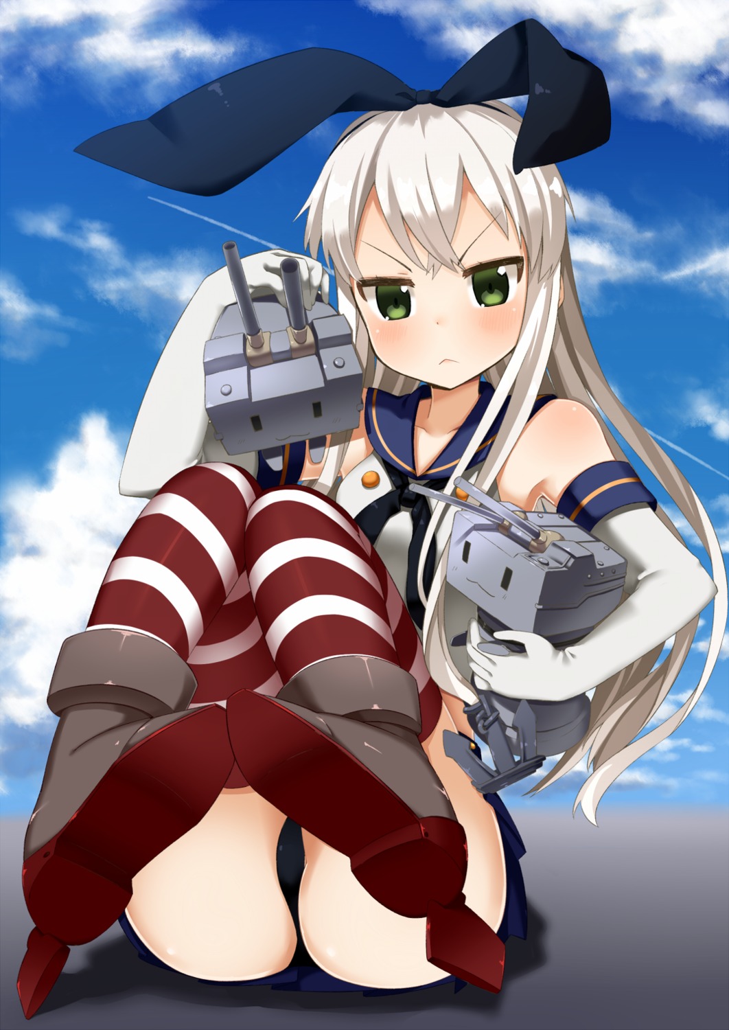 kantai_collection muku_(muku-coffee) pantsu rensouhou-chan shimakaze_(kancolle) thighhighs