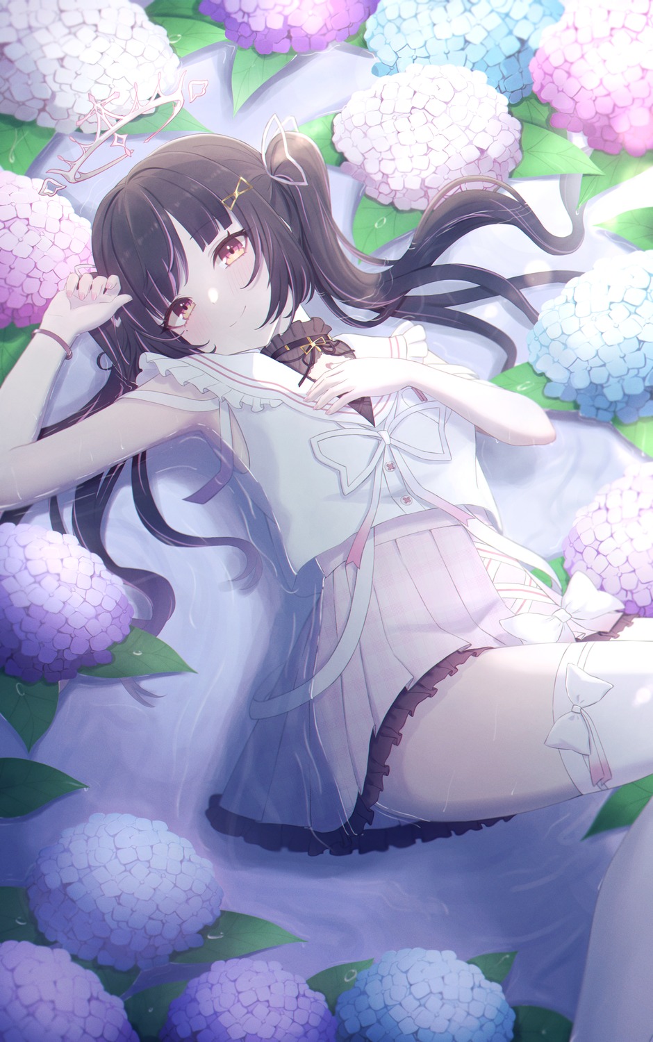 akazaki_yukino himemiya_rie phase_connect thighhighs wet wet_clothes