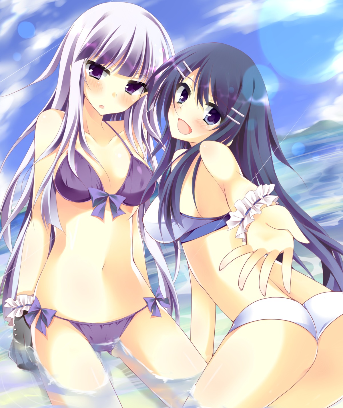 bikini dangan-ronpa kirigiri_kyouko maizono_sayaka sana_(m6812) swimsuits