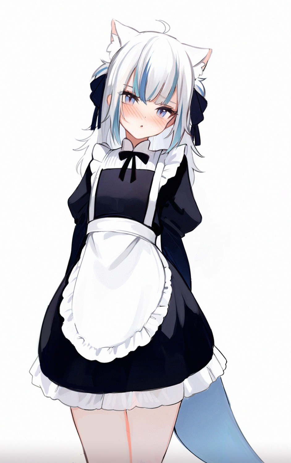 animal_ears gawr_gura hololive hololive_english koahri maid nekomimi tail