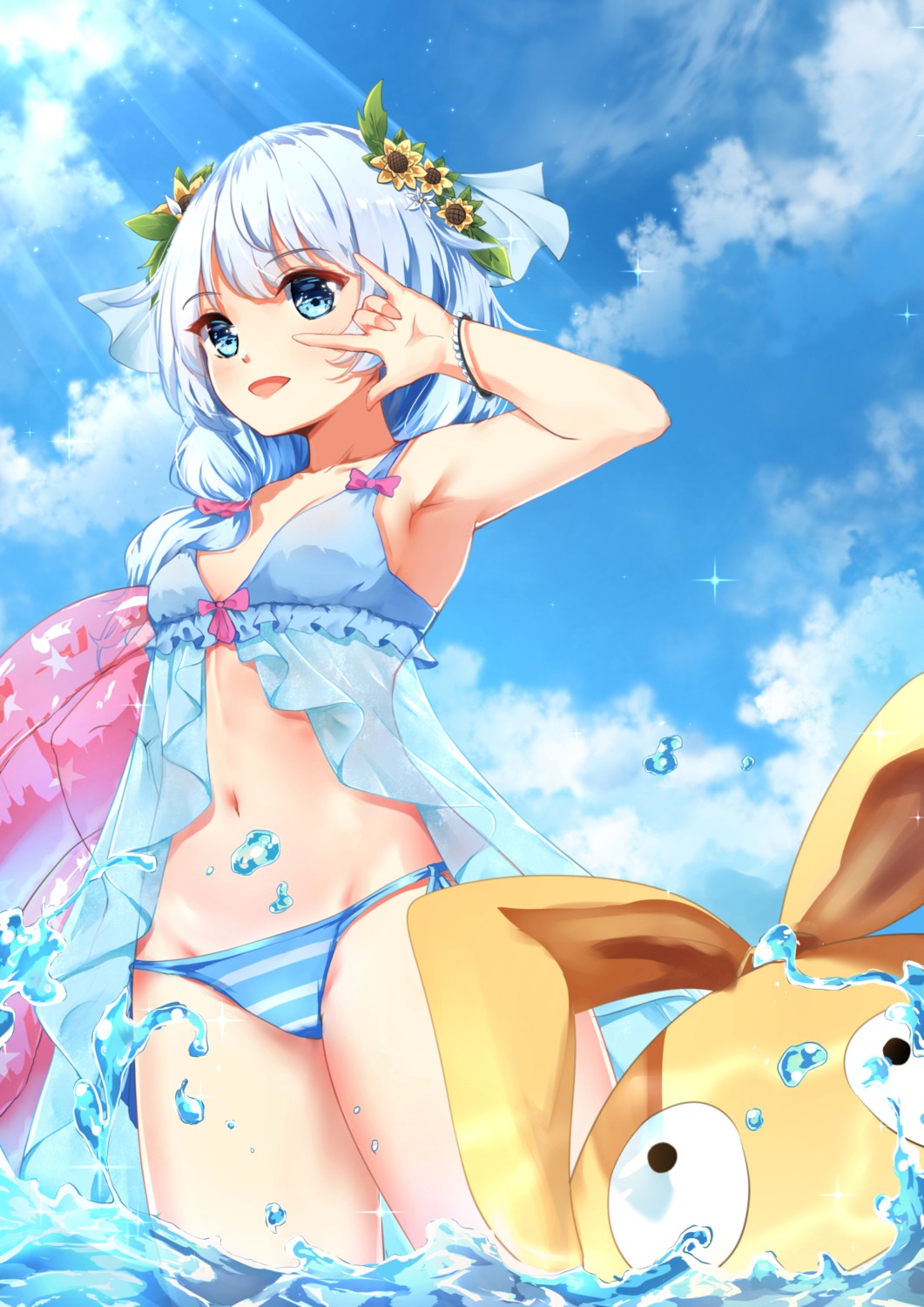 benghuai_xueyuan bikini chahei honkai_impact see_through swimsuits theresa_apocalypse wet