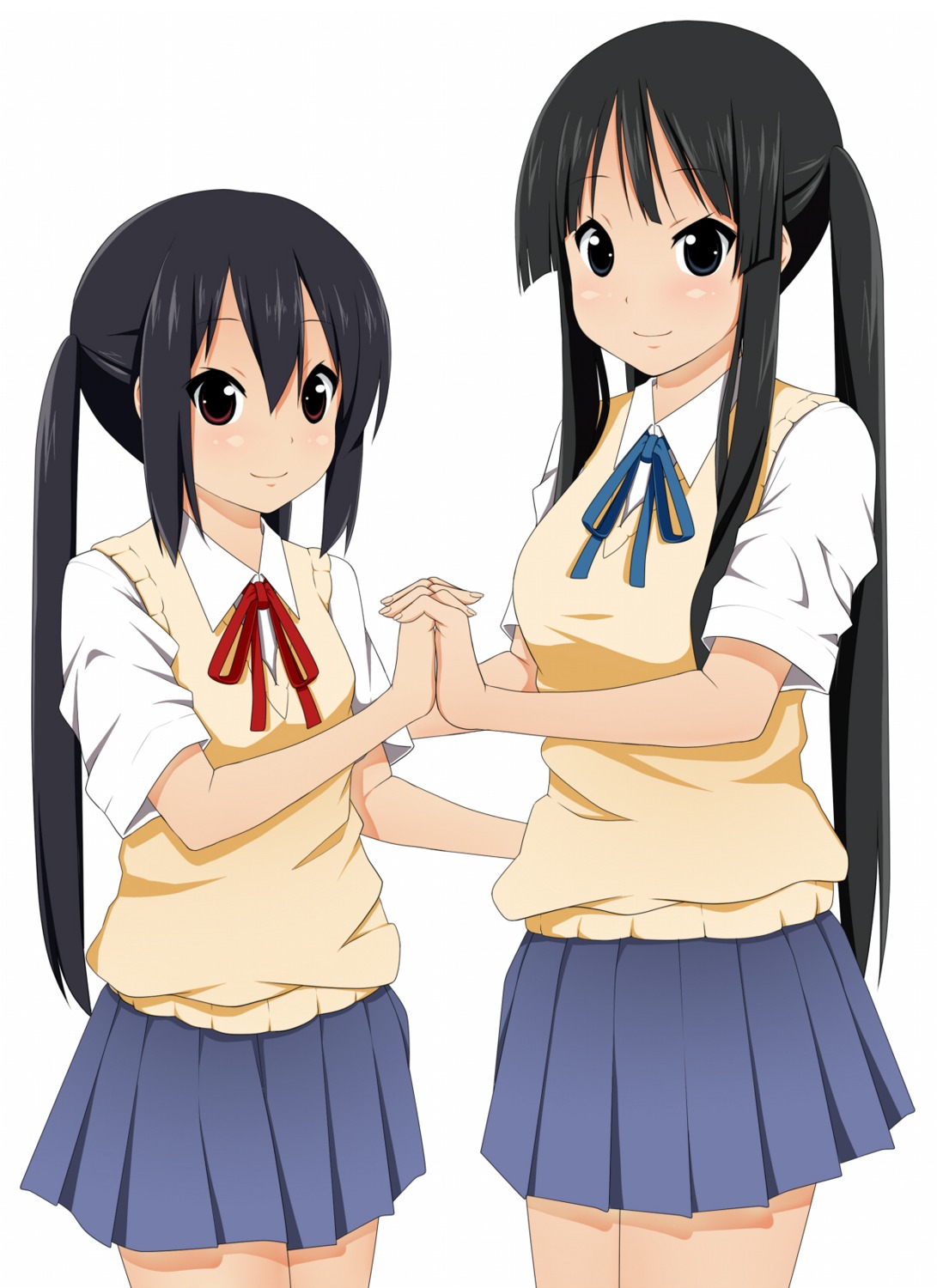 akiyama_mio aoinagi k-on! nakano_azusa seifuku sweater