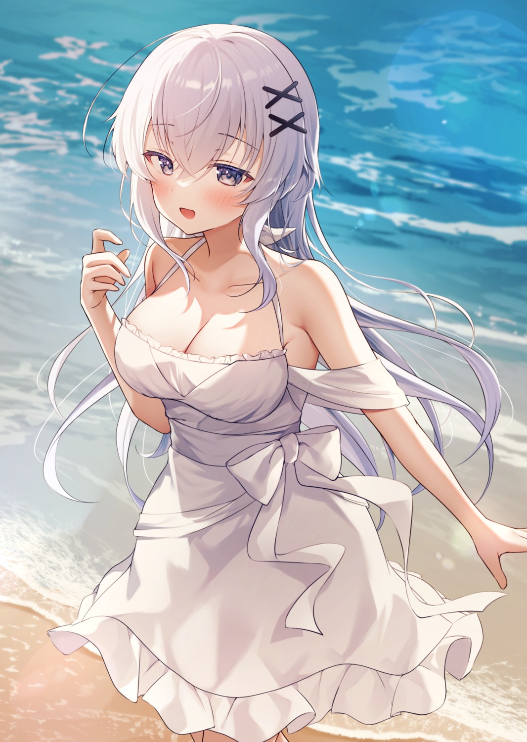 dress gyozanuko no_bra summer_dress