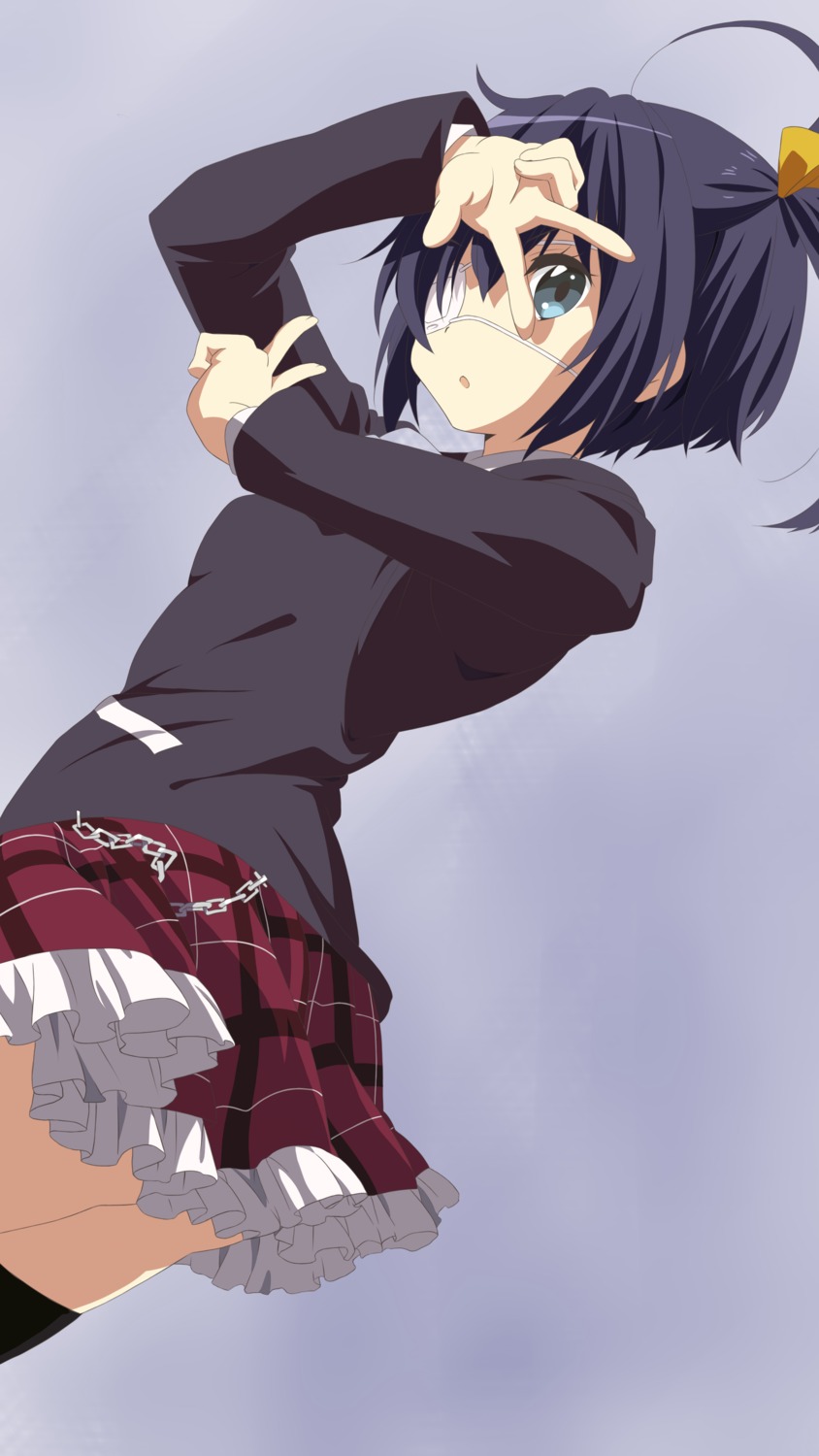 chuunibyou_demo_koi_ga_shitai! eyepatch seifuku takanashi_rikka thighhighs touhu vector_trace