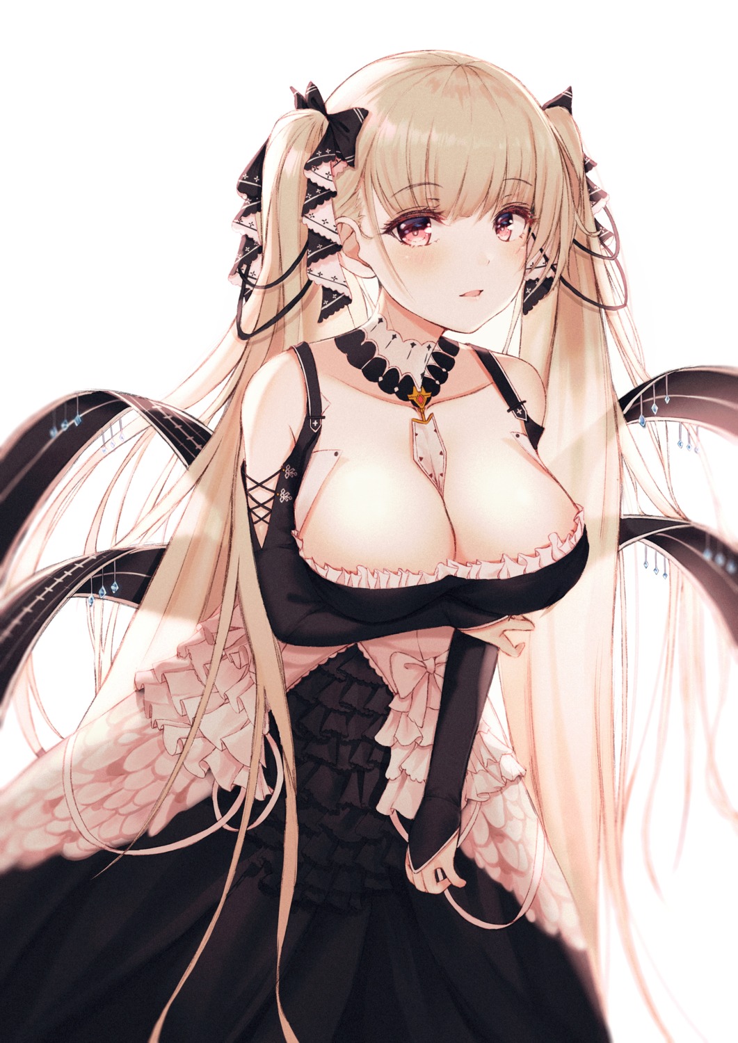 azur_lane bnari breast_hold cleavage formidable_(azur_lane) gothic_lolita lolita_fashion no_bra