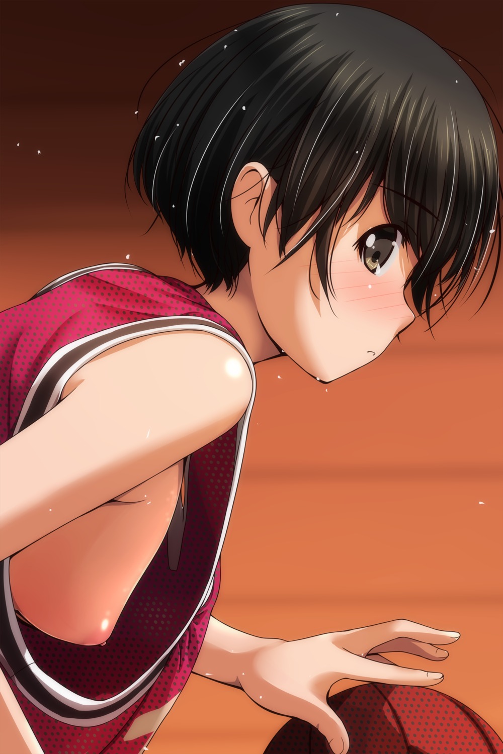 basketball breasts matsunaga_kouyou nipples no_bra uniform wardrobe_malfunction