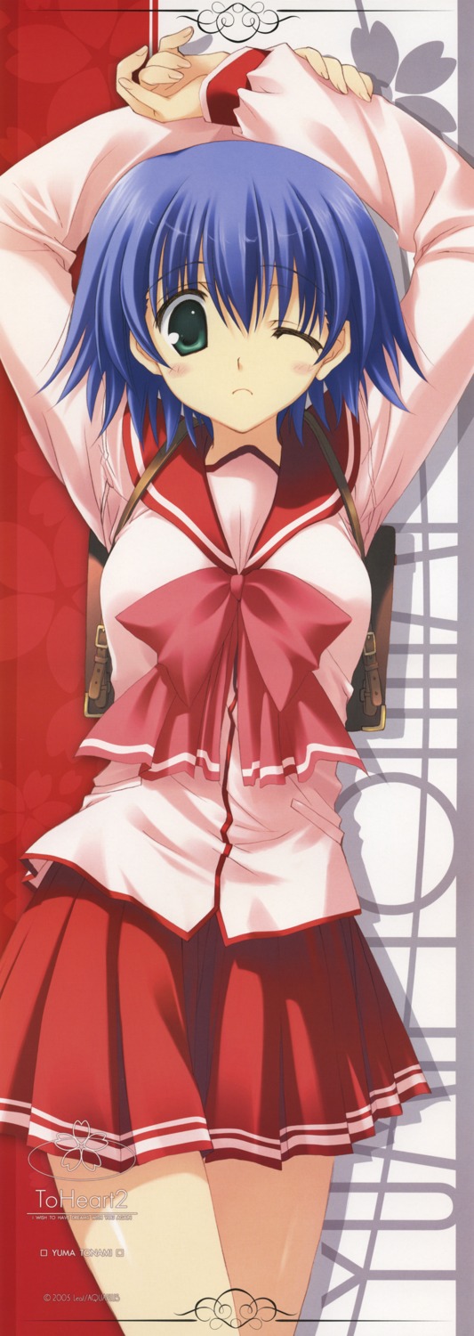 mitsumi_misato seifuku stick_poster to_heart_(series) to_heart_2 tonami_yuma