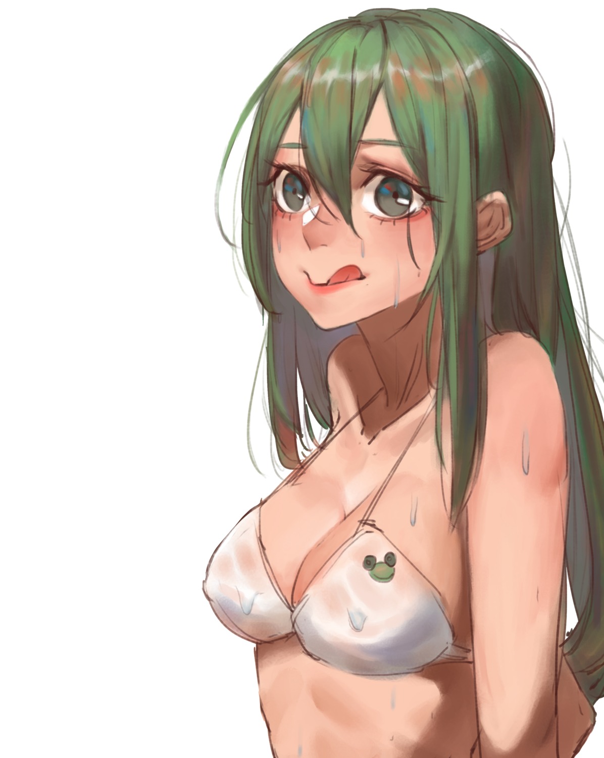 asui_tsuyu bikini_top boku_no_hero_academia cleavage ray_rain see_through swimsuits wet