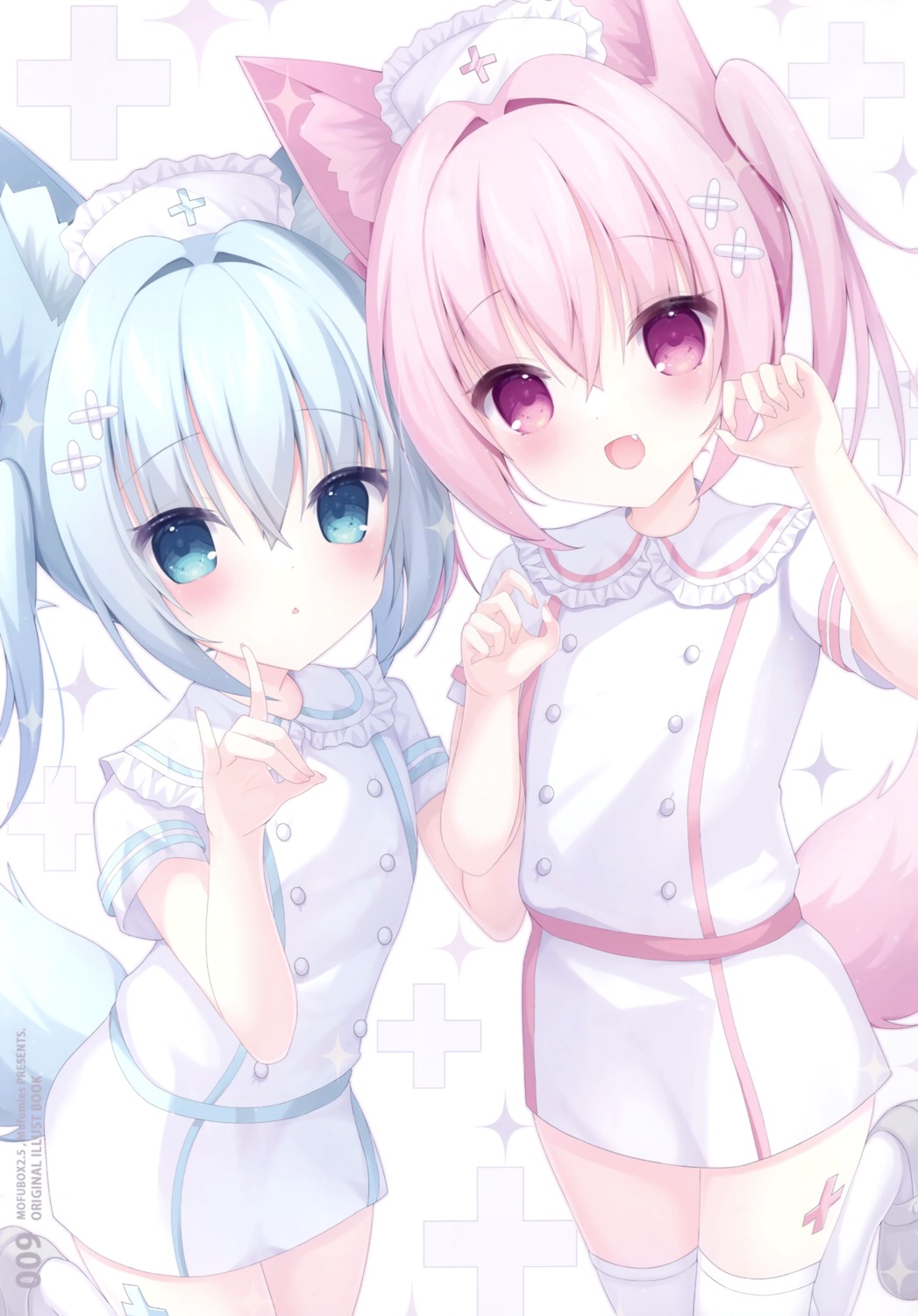 animal_ears kitsune mofumies nurse tail thighhighs yozuki_mofu