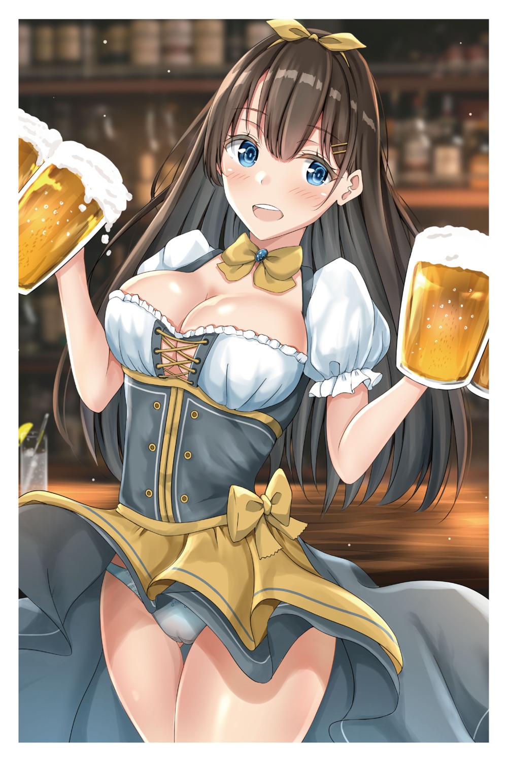 cameltoe cleavage no_bra pantsu skirt_lift sunpe waitress