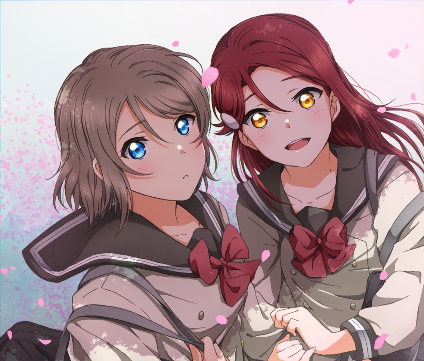 love_live!_sunshine!! sakurauchi_riko seifuku watanabe_you yuchi_(salmon-1000)