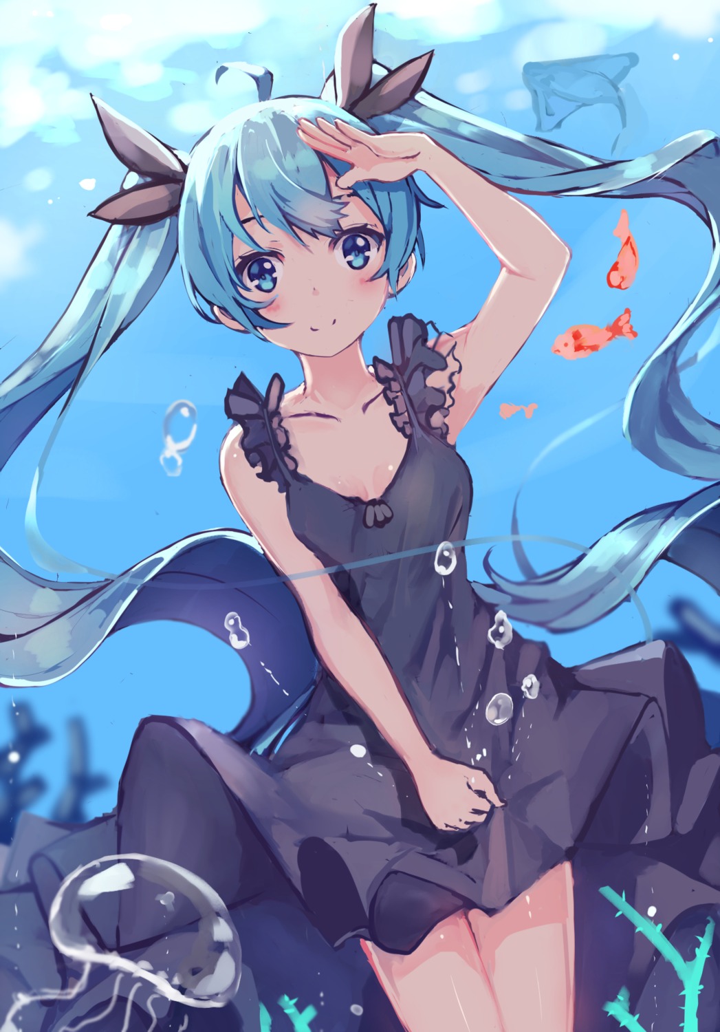 cleavage dress hatsune_miku shinkai_shoujo_(vocaloid) vocaloid z_shichao