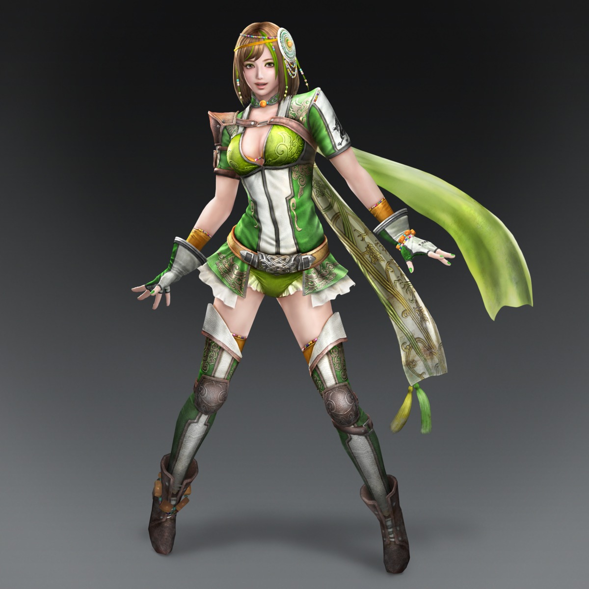 armor bao_sanniang cg cleavage dynasty_warriors dynasty_warriors_8 thighhighs