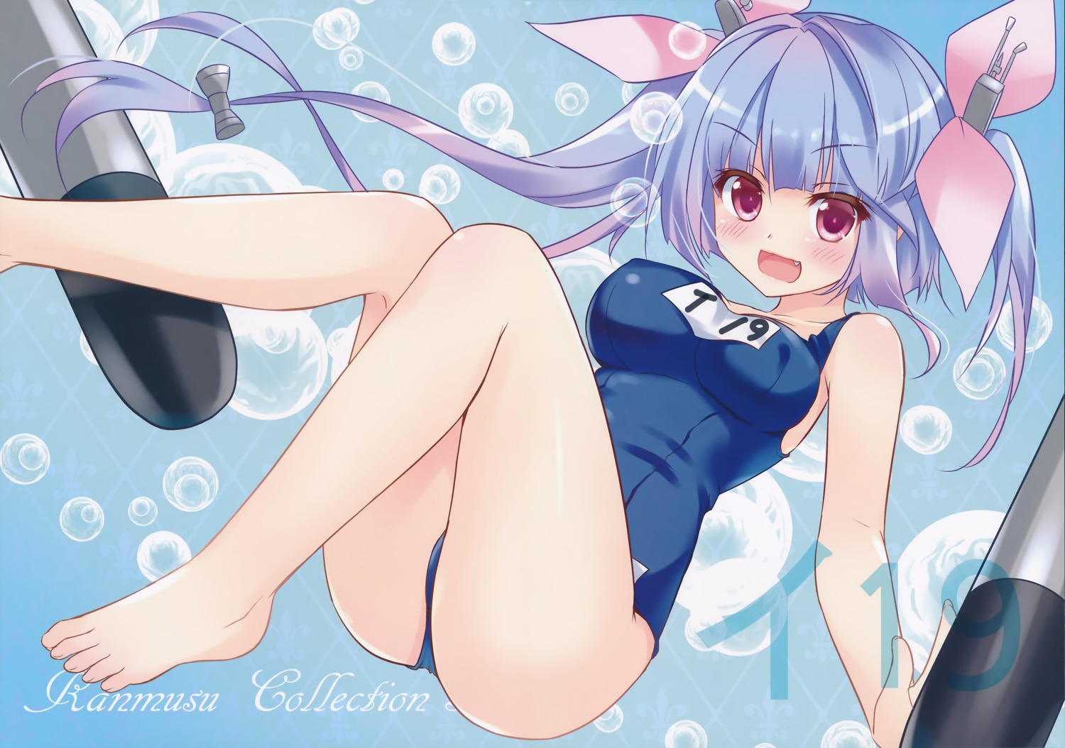 ameto_yuki erect_nipples feet i-19_(kancolle) kantai_collection school_swimsuit swimsuits