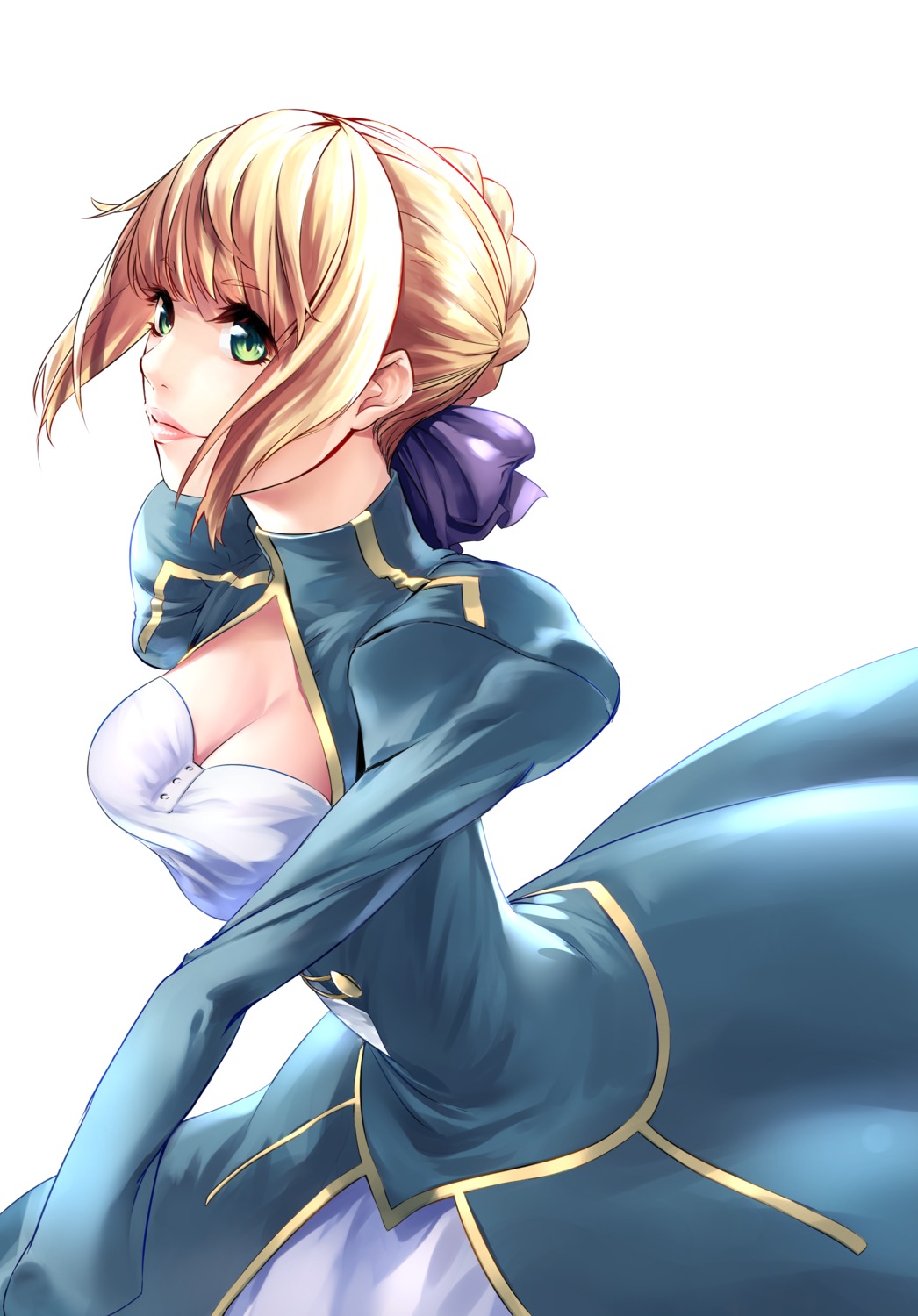 cleavage dress fate/stay_night saber snowcat