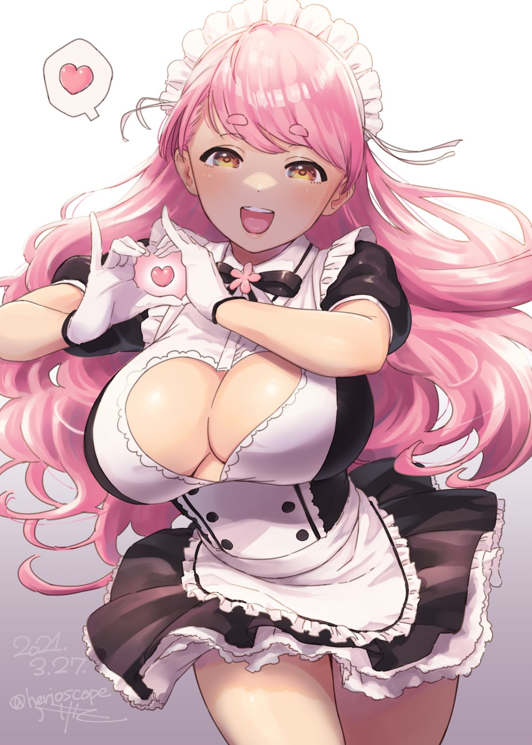 aizono_manami herio maid nijisanji no_bra skirt_lift