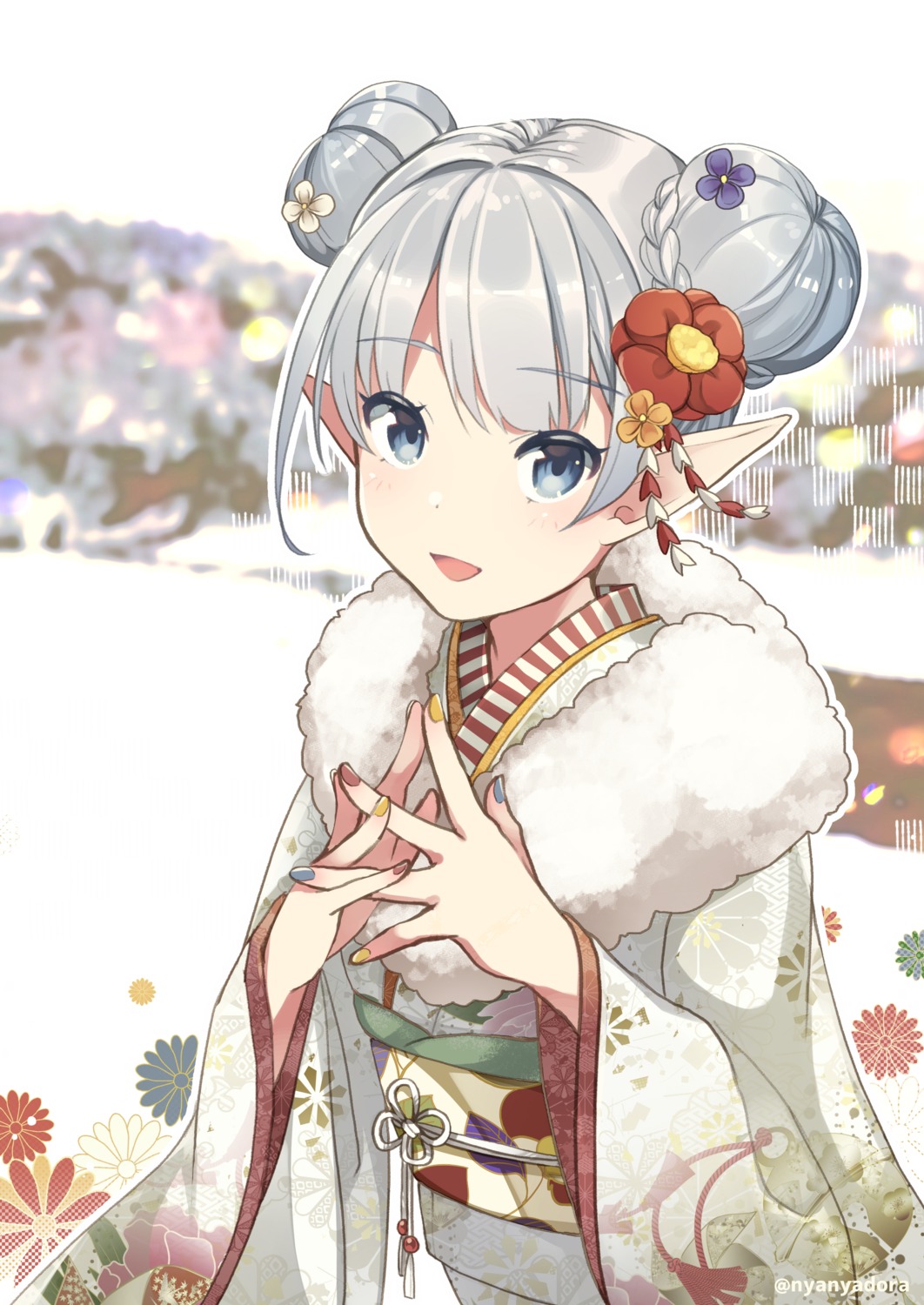 anotherxalice kimono nyasunyadoora pointy_ears