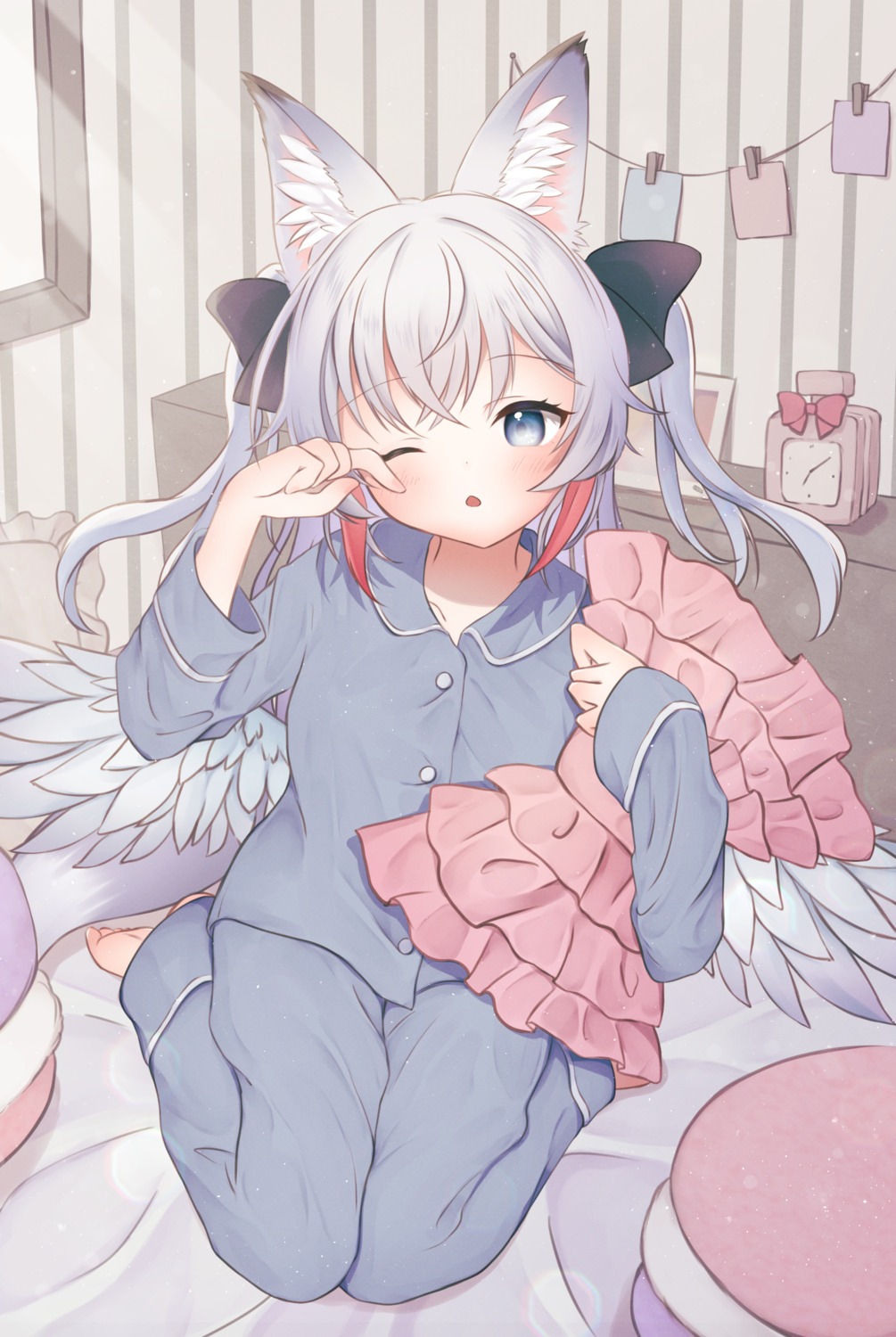 animal_ears inami pajama tail wings