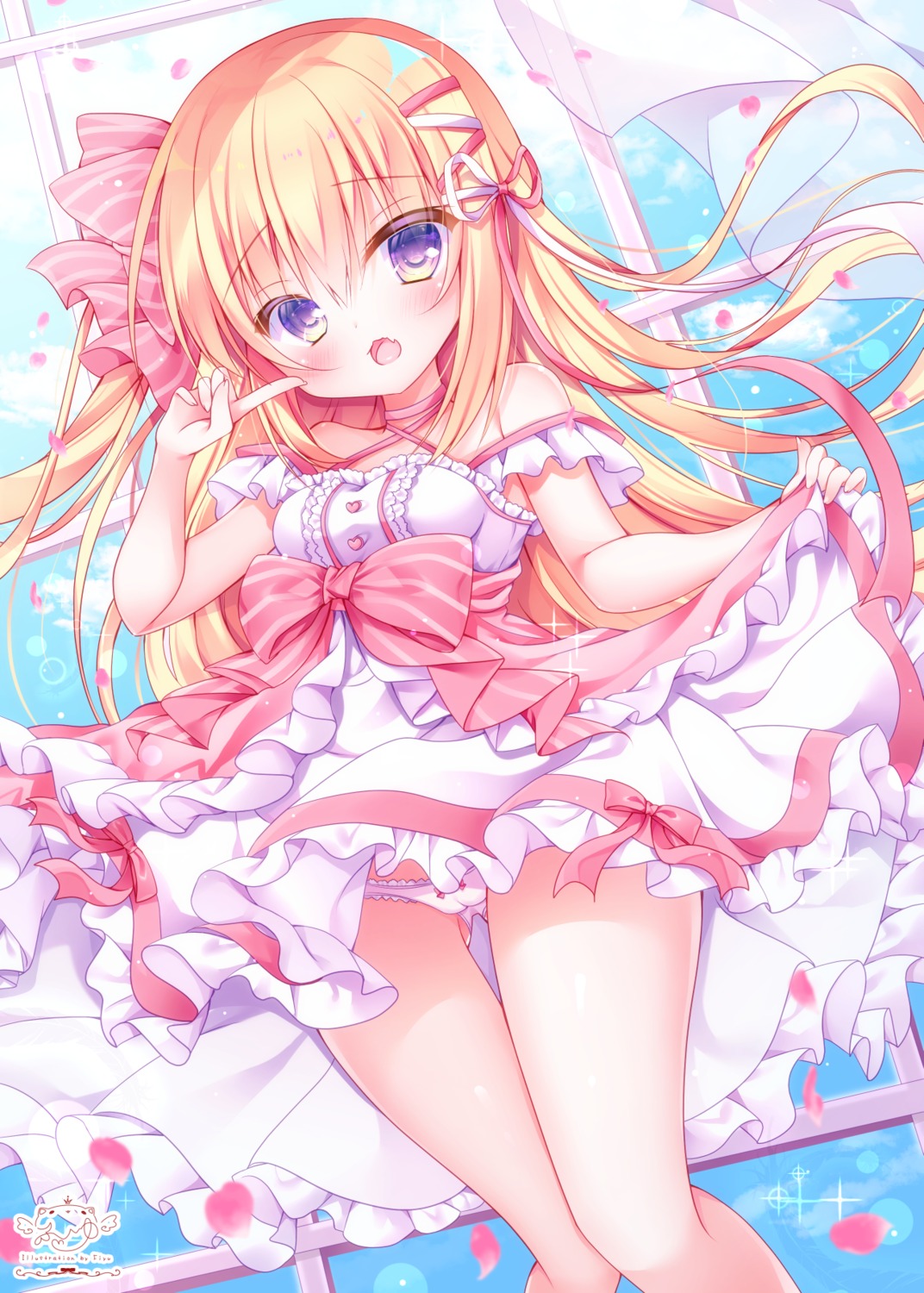 cameltoe dress fuxiyu lolita_fashion pantsu skirt_lift