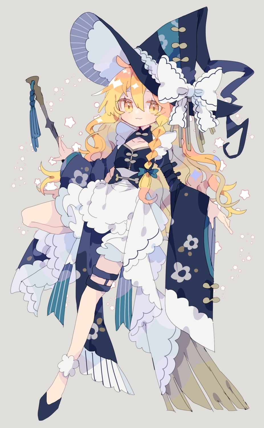 asian_clothes garter kirisame_marisa nikorashika touhou witch