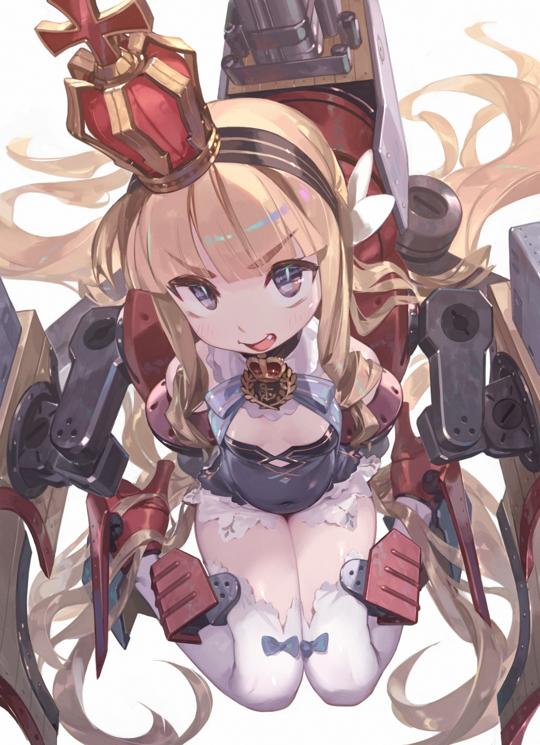 azur_lane cleavage loli no_bra queen_elizabeth_(azur_lane) so-taro thighhighs