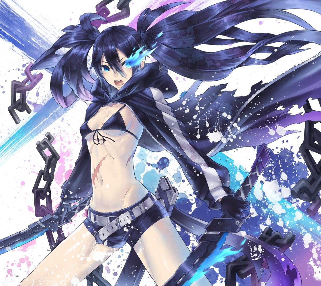 2d 4hands bikini_top black_rock_shooter black_rock_shooter_(character) swimsuits sword underboob vocaloid