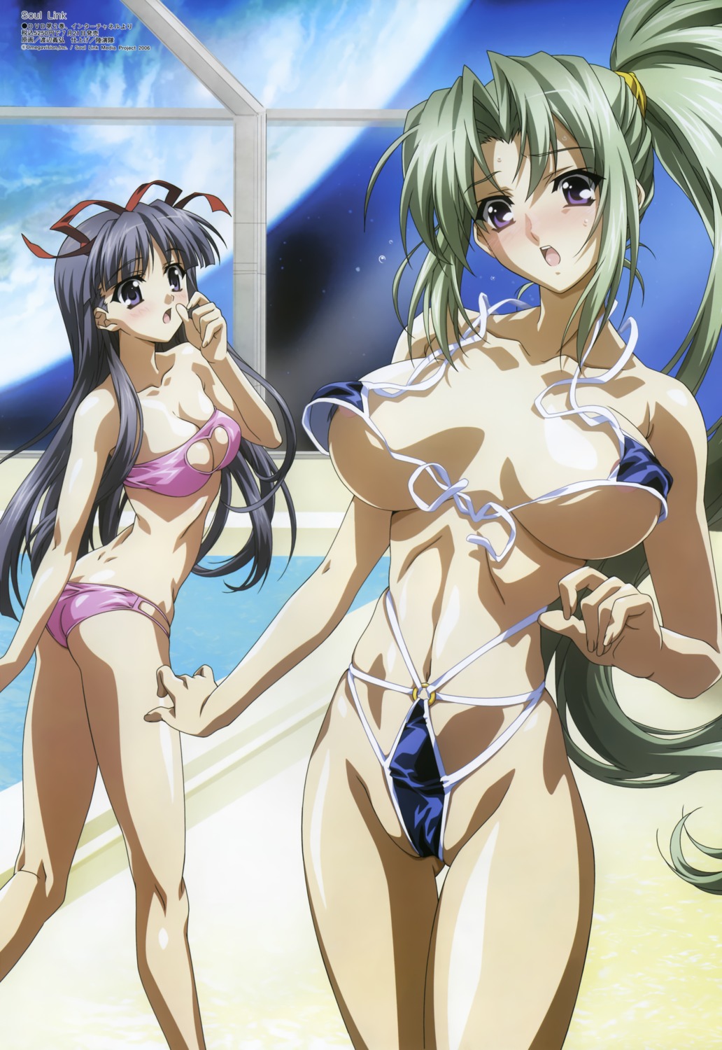 areola bikini cleavage fixed nagase_sayaka soul_link swimsuits wardrobe_malfunction watanabe_yoshihiro yamanami_yu