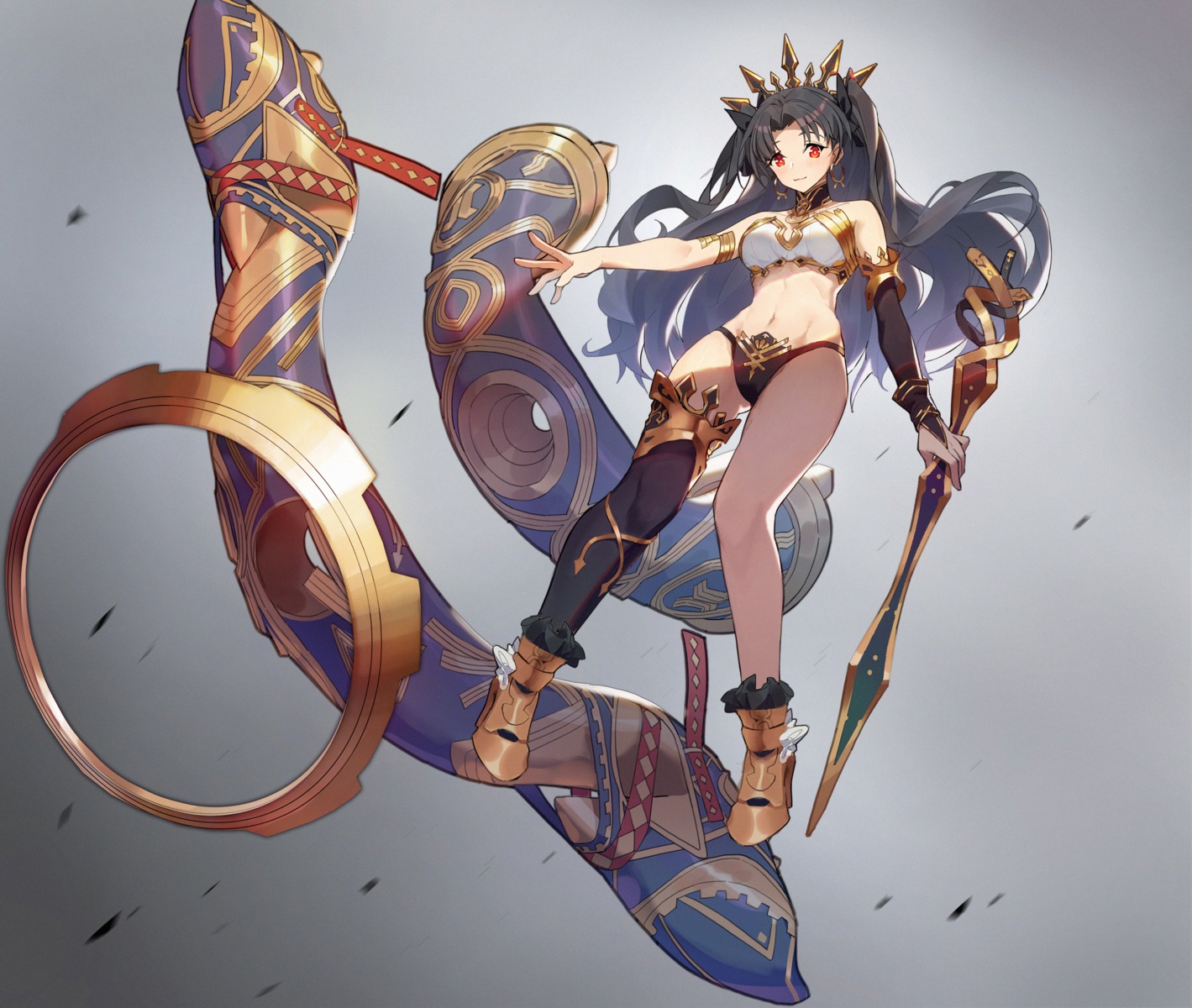 bikini_armor cleavage fate/grand_order heels ishtar_(fate/grand_order) sunligh_mao sword thighhighs