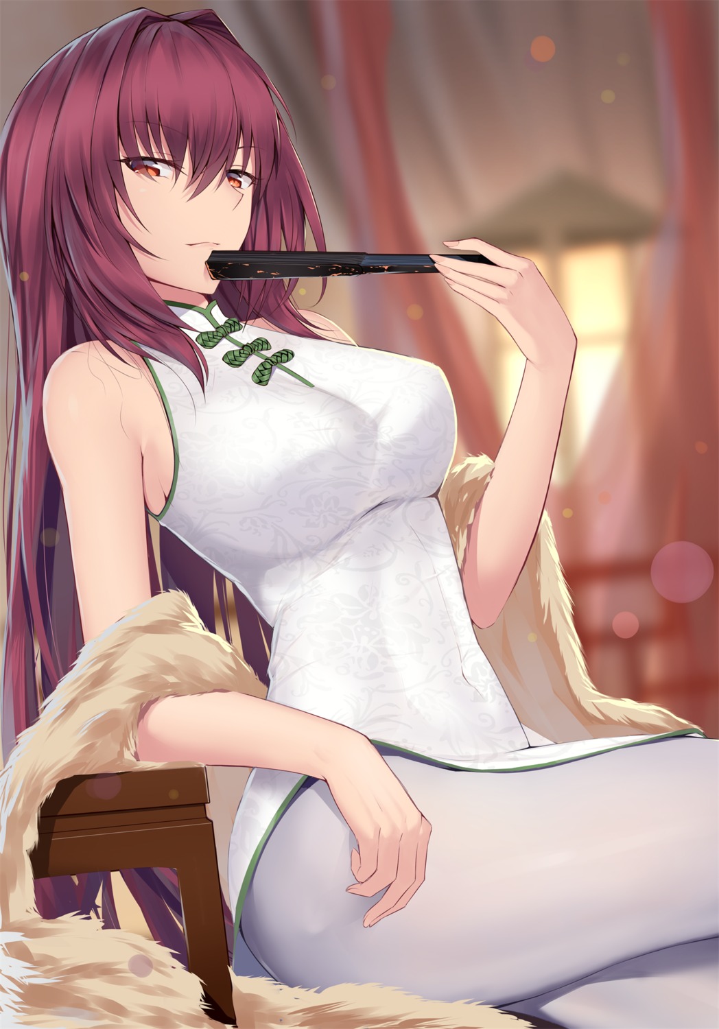 chinadress fate/grand_order feng_mouren pantyhose scathach_(fate/grand_order)