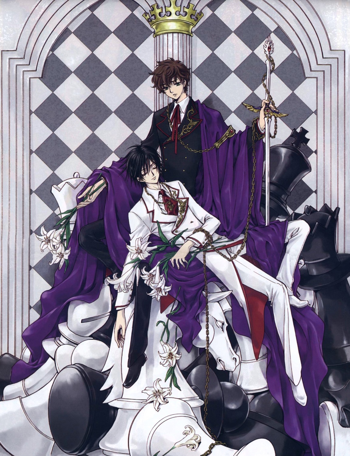 clamp code_geass kururugi_suzaku lelouch_lamperouge male