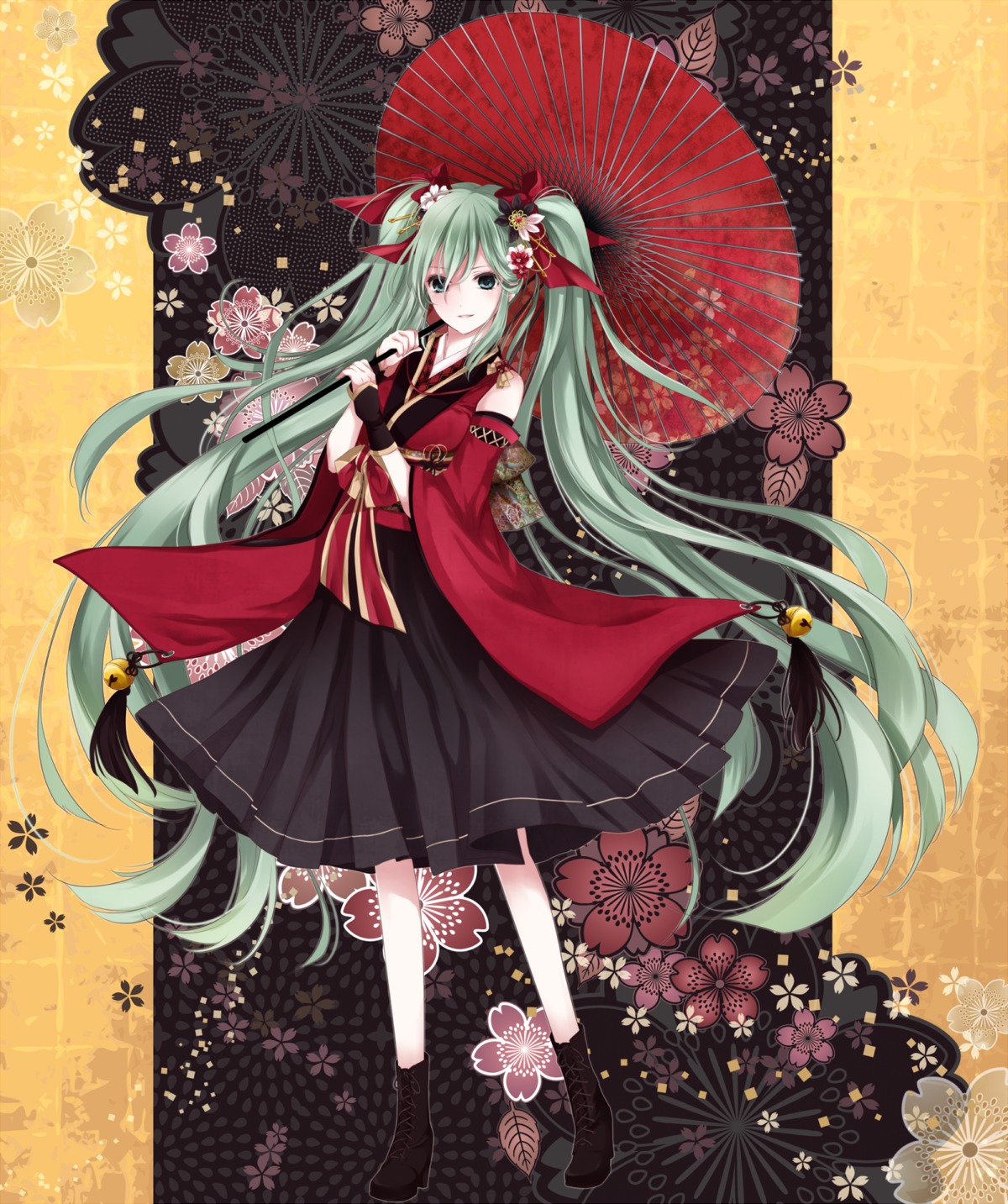 hatsune_miku japanese_clothes tsukumo_(an-mar) vocaloid