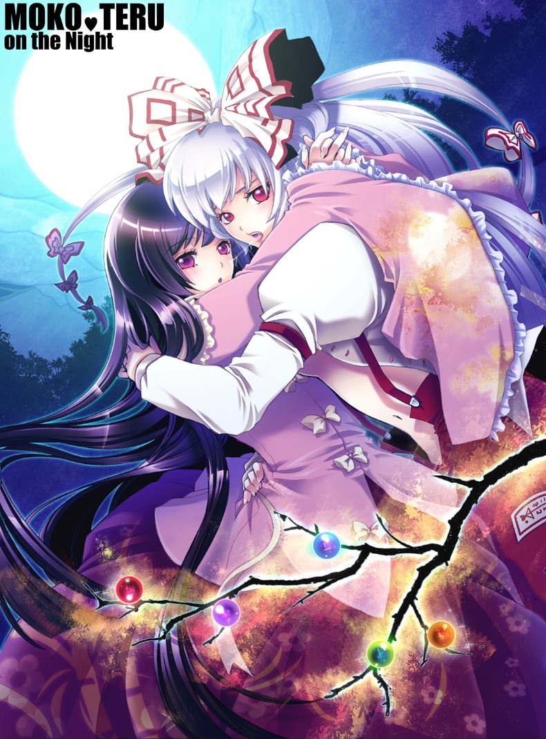 fujiwara_no_mokou houraisan_kaguya shima_tiyo touhou yuri