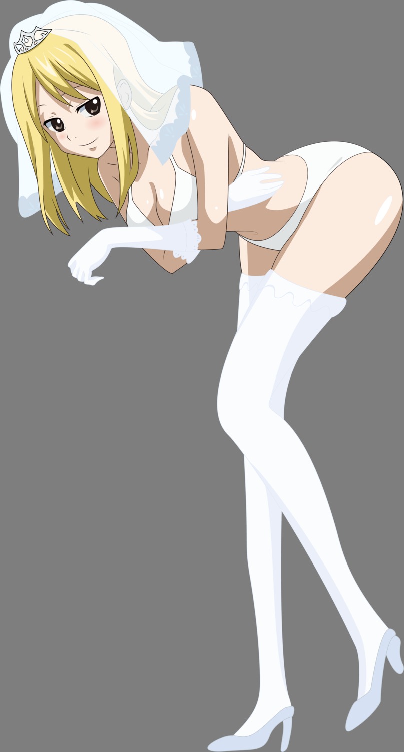 bikini cleavage fairy_tail lucy_heartfilia swimsuits thighhighs transparent_png vector_trace