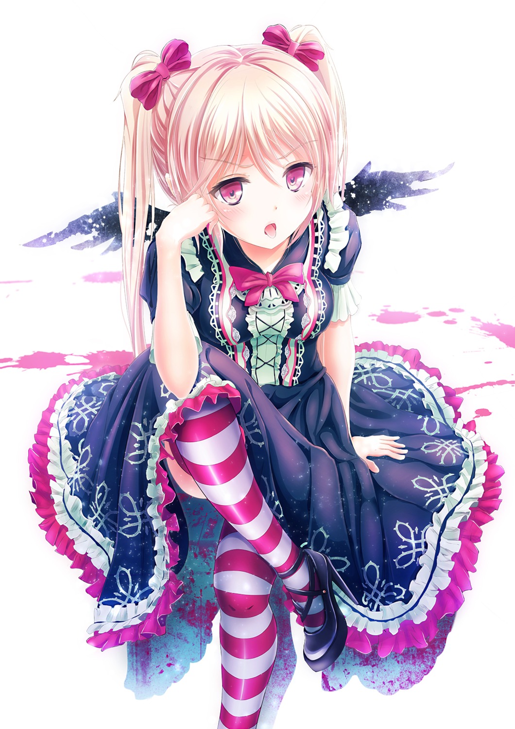 alc dress gothic_lolita heels lolita_fashion thighhighs wings