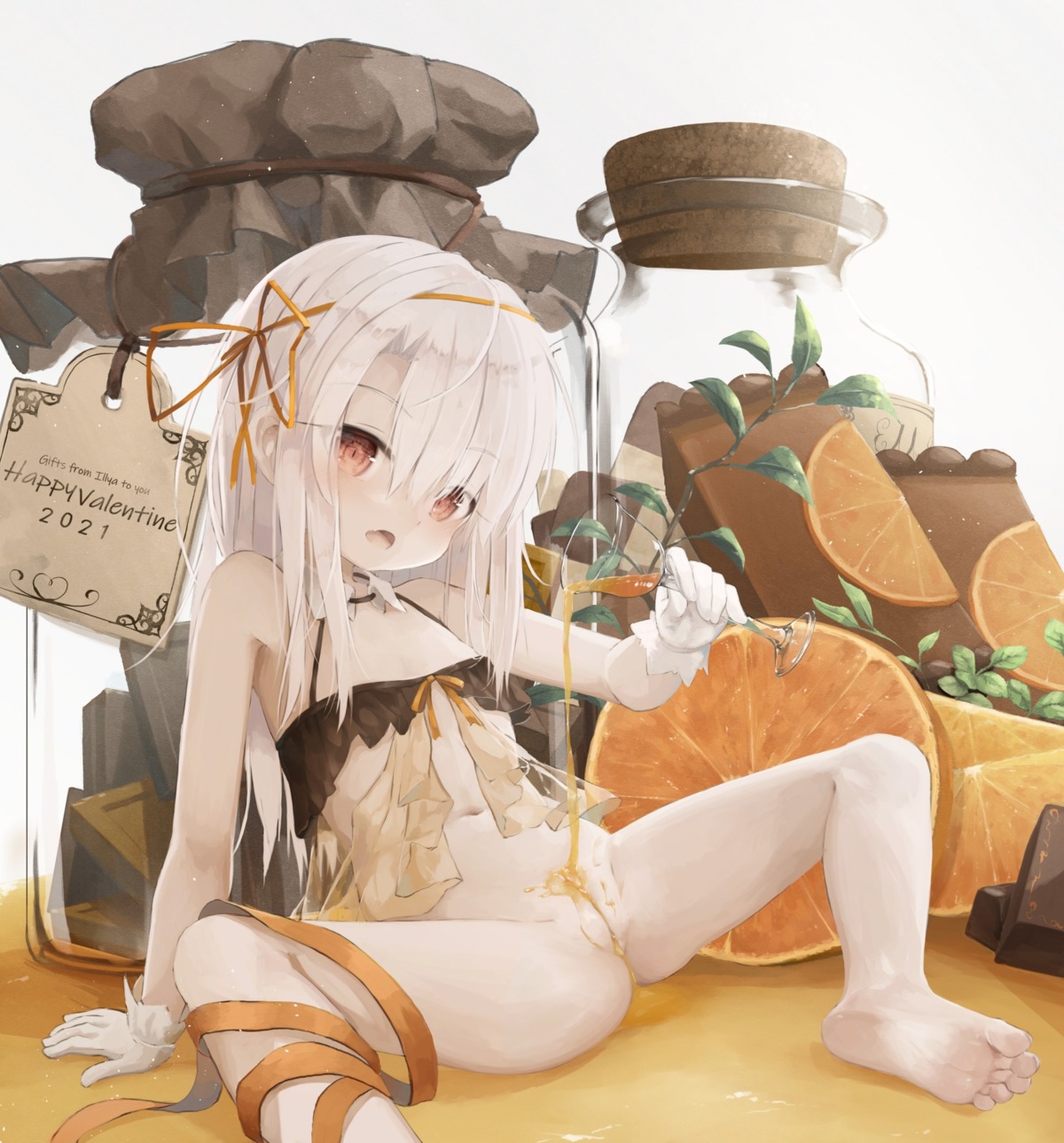 bottomless cream fate/kaleid_liner_prisma_illya fate/stay_night feet illyasviel_von_einzbern lingerie loli no_bra pussy see_through uncensored utatanecocoa