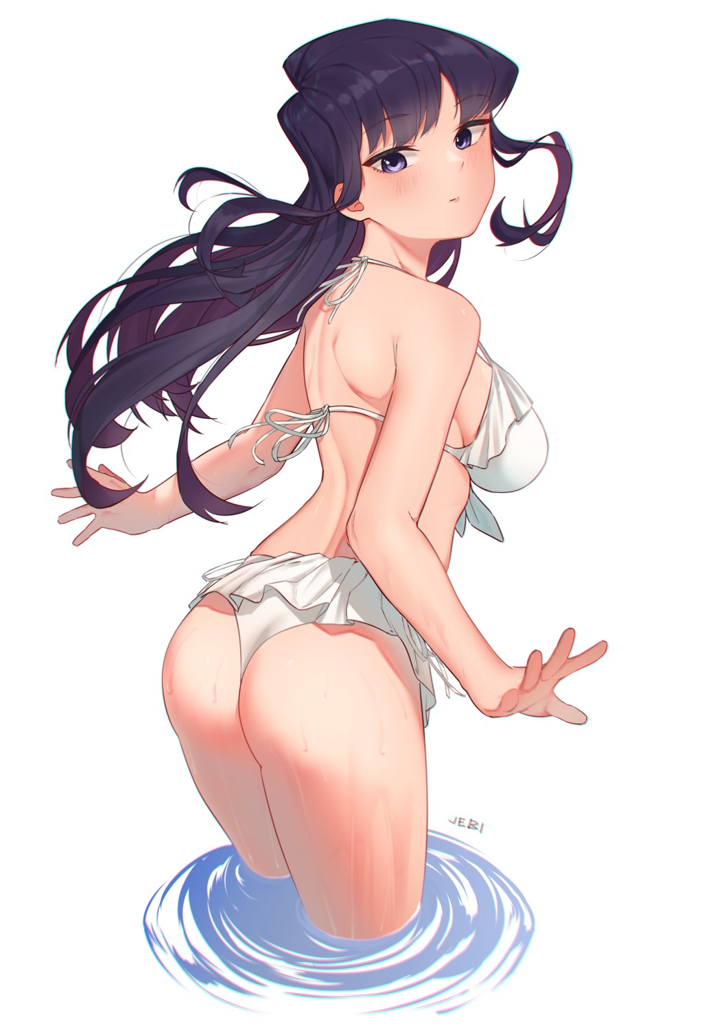 ass bikini jebi komi-san_wa_komyushou_desu. komi_shouko swimsuits thong wet