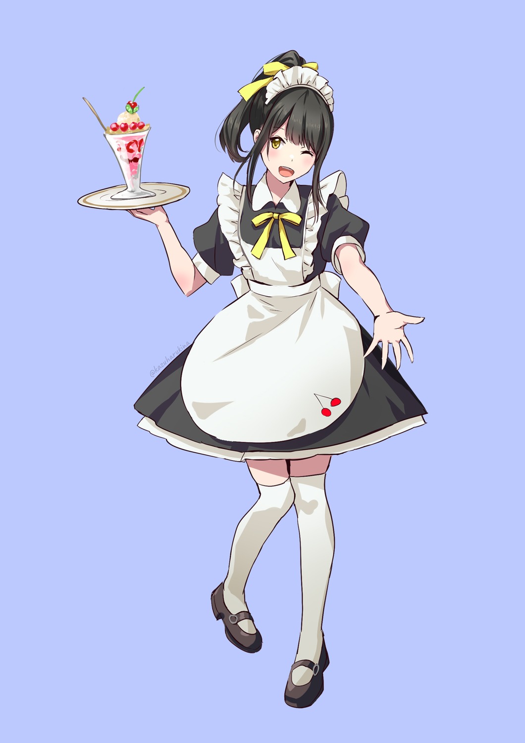 kazuharu_kina maid thighhighs