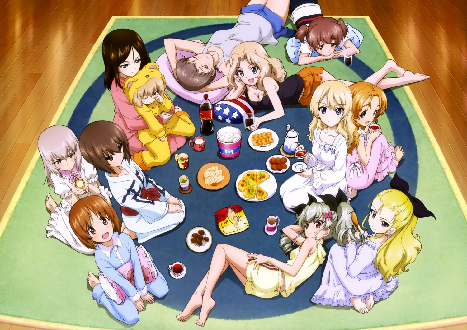 alisa_(girls_und_panzer) anchovy ass assam cleavage darjeeling feet girls_und_panzer itsumi_erika katyusha kay_(girls_und_panzer) naomi_(girls_und_panzer) nishizumi_maho nishizumi_miho nonna orange_pekoe pajama sugimoto_isao yukata