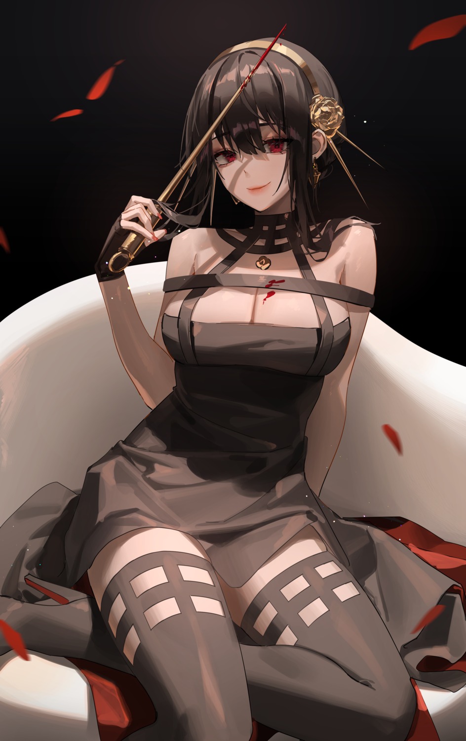 blood dress heels minttchocok spy_x_family thighhighs weapon yor_briar