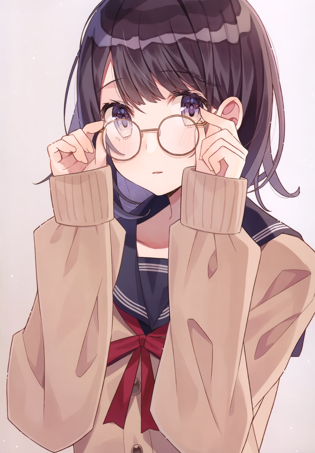 megane minase_nagi pecora_room seifuku sweater