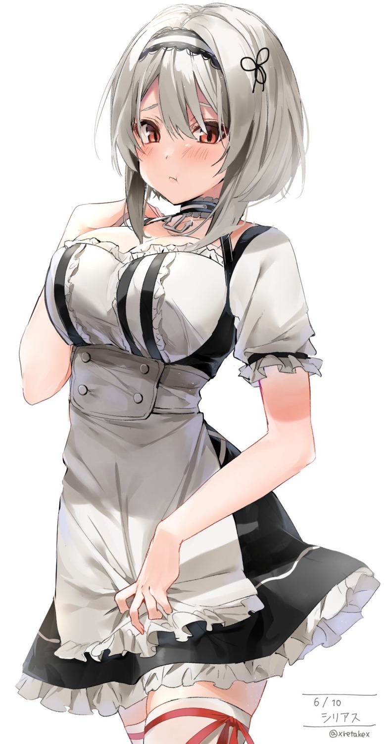 azur_lane cleavage maid sirius_(azur_lane) thighhighs xretakex