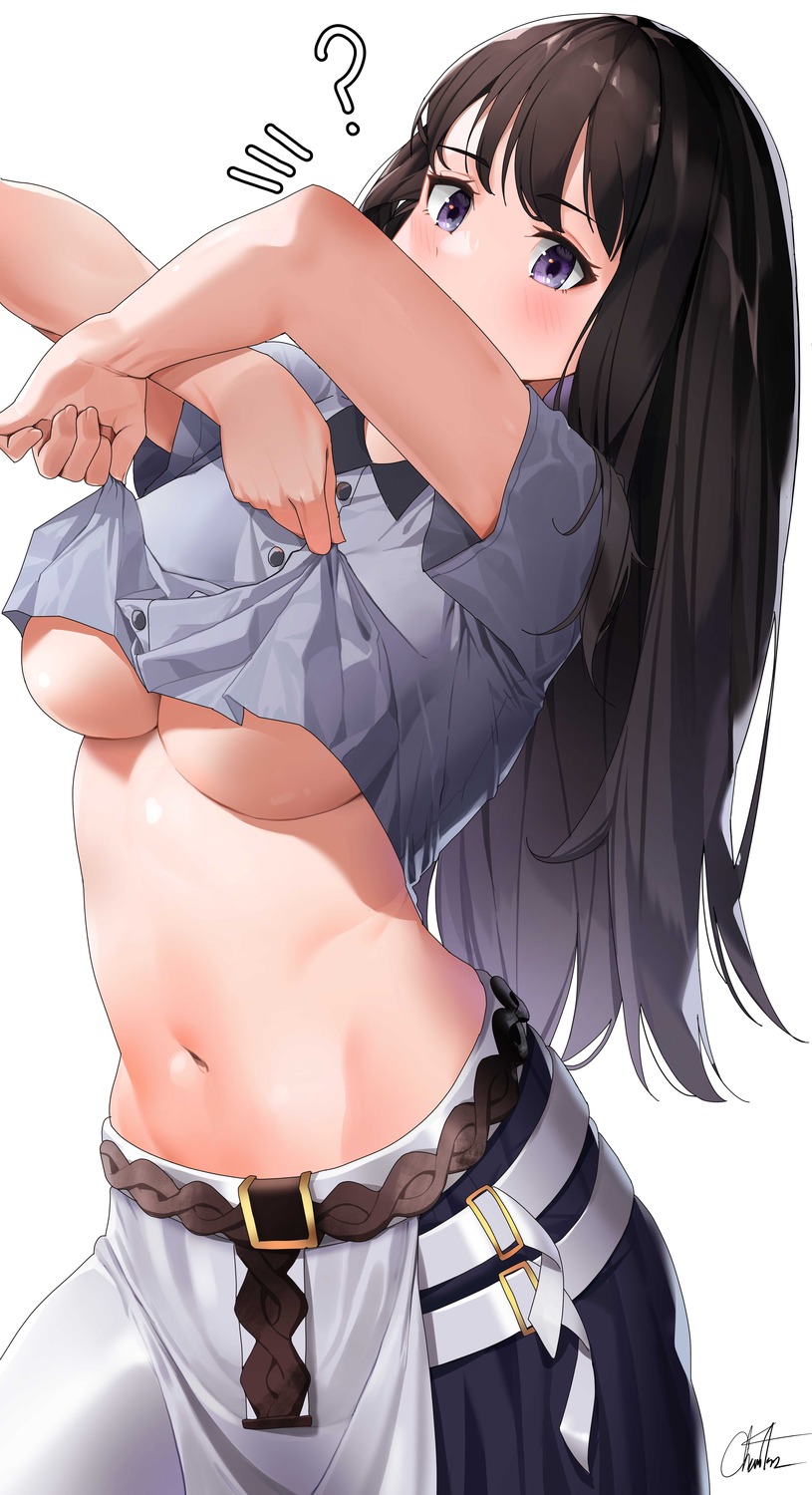 chanism! inoue_takina jpeg_artifacts lycoris_recoil no_bra shirt_lift underboob undressing