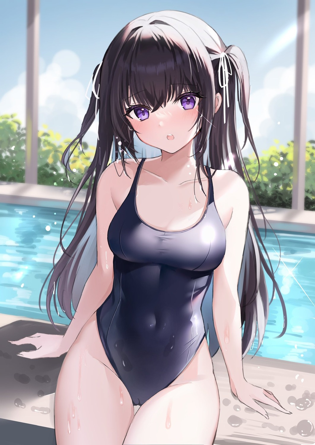 anjyo_mikage cameltoe magical_girl_lillymea school_swimsuit swimsuits wet yumekoron