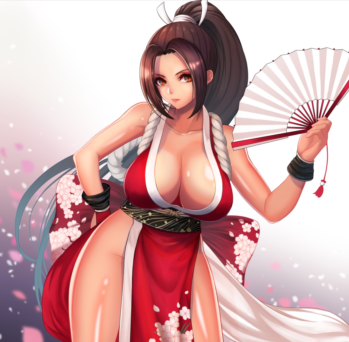 fatal_fury japanese_clothes kangaruu_(momotk1109) king_of_fighters no_bra shiranui_mai