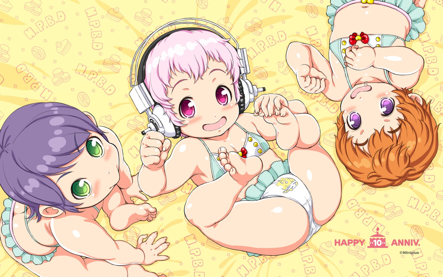 bikini feet fujimi_suzu headphones loli nitroplus sonico super_sonico swimsuits wallpaper watanuki_fuuri